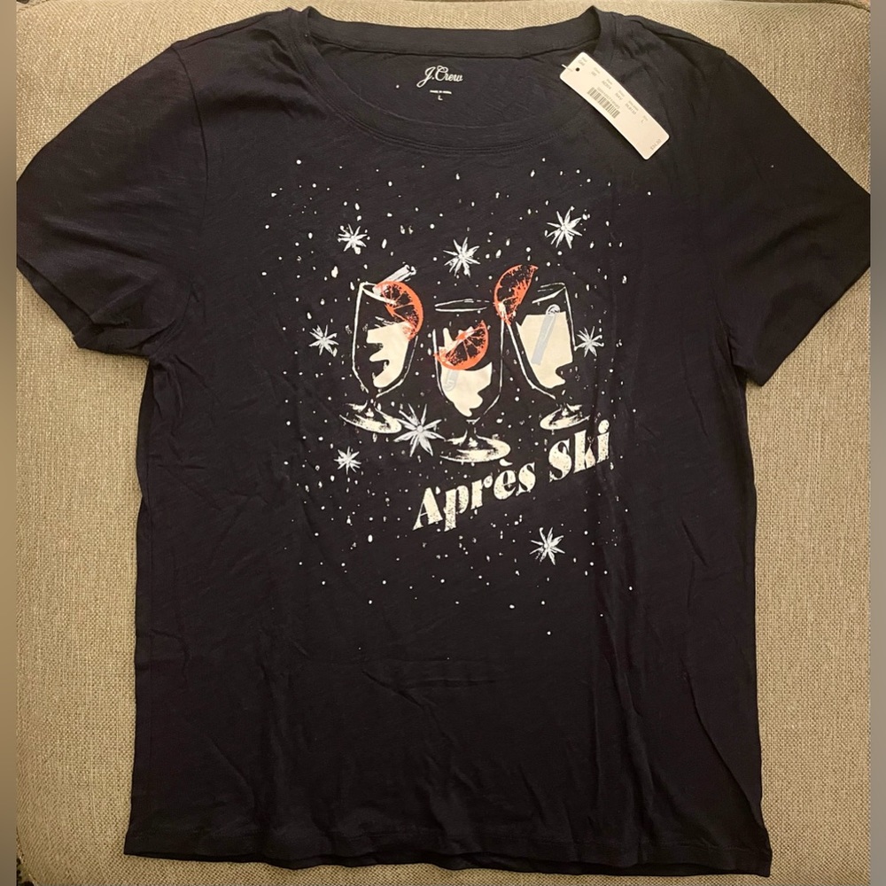 J. Crew Apres Ski graphic tee, Size L, NWT
